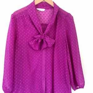 XXI Essentials fuchsia bow blouse